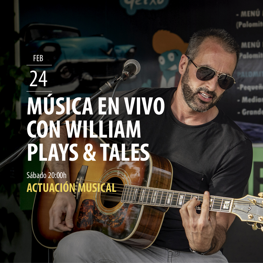 Os esperamos a todos en Max Ocio para disfrutar de la actuación en directo de William Plays &amp; Tales. 🎶

📅 sábado 24 de febrero 

⏰ 20:00h. 

¡No os lo perdáis! 🎉

maxcenter.com/?p=89157 

#MúsicaEnVivo #concierto #maxcenter #bizkaia #Barakaldo
