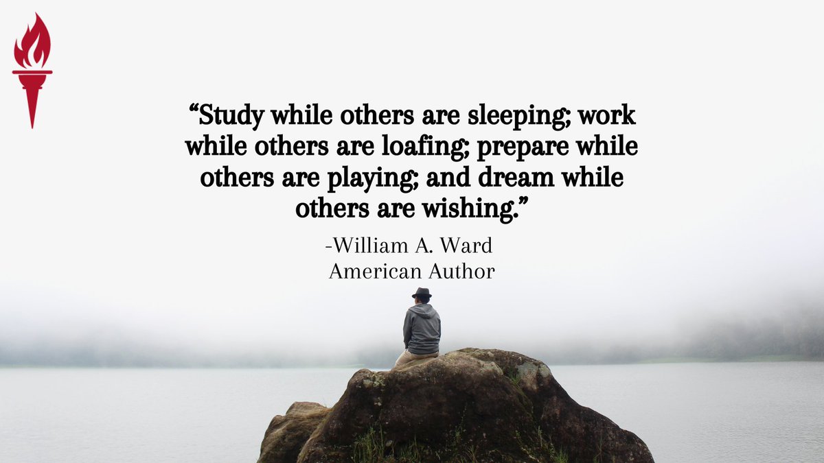 FH_PassTheTorch's tweet photo. “Study while others are sleeping; work while others are loafing; prepare while others are playing; and dream while others are wishing.” 🏔️ 🏁
- William A. Ward
American Author
#fh_passthetorch
#foothillcollege https://t.co/ixuu9kDKeX