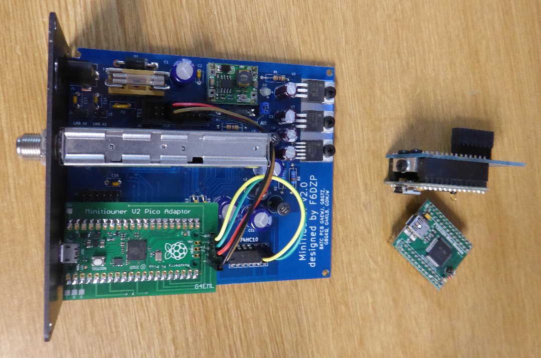 TheRealMike's tweet image. Getting ready to test Colin&apos;s PicoTuner adapter board on an early #BATC minitioner V2. If it works, I will have two spare FTDI modules.