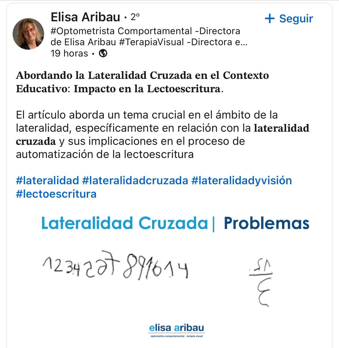 Una lateralidad cruzada NO causa problemas de aprendizaje. Añado un metaanálisis donde se agrupan todos los estudios sobre el tema desde 1900 y se llega a la clara conclusión de que NO existe ninguna asociación entre