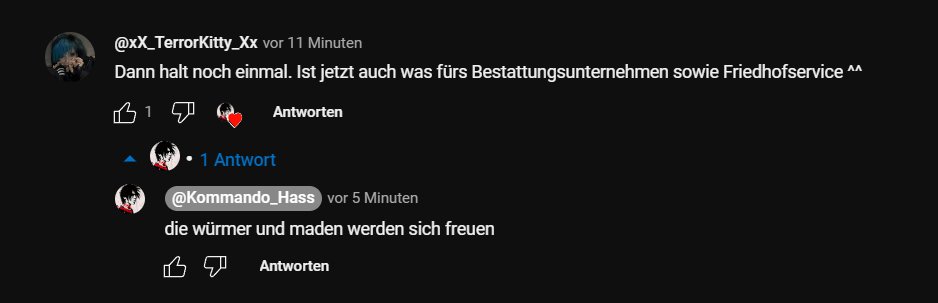 CathaleyaE's tweet photo. Drachi Schneefuchs aka Silvio hat das video über Robert S. in erneuter noch Geschmackloserer Varinante erneut hochgeladen...Bitte Alle Melden!!..

https://t.co/AgKqM8GDgA
und macht sich auch noch mit einer seiner moderatorinnen in den kommis darunter noch lustig über Robert...🤮 https://t.co/davzRIOmsE
