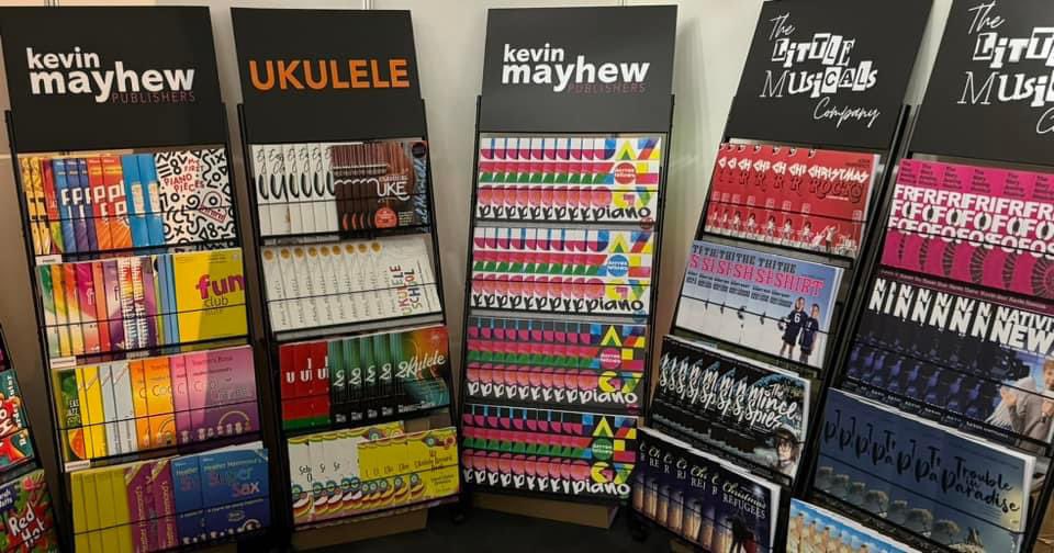 DFellowsMusic's tweet photo. The ‘Jazzology’ series of piano books published by Kevin Mayhew, all ready on its own stand for the Music Expo tomorrow! https://t.co/WysmlR5kw3