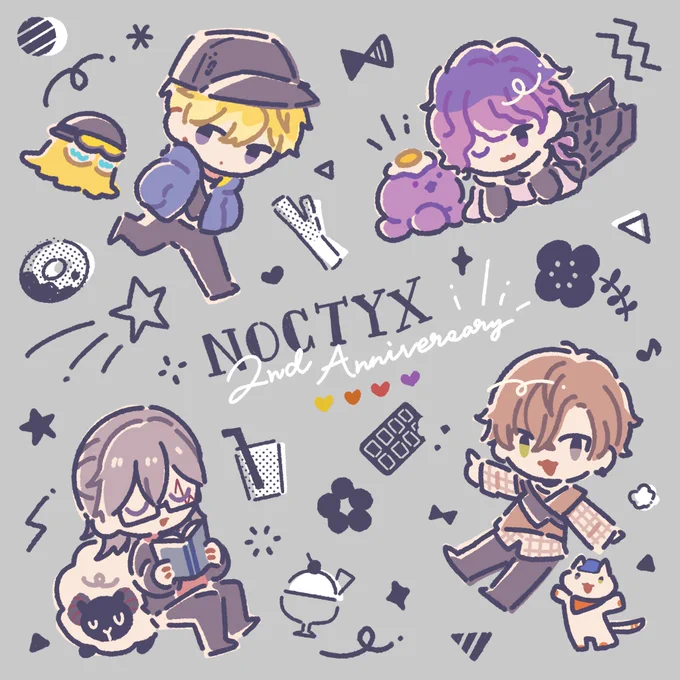 💛🧡❤️💜
Happy✨
#Noctyx2ndAnniversary 

🎂🎉🫶

#Briskart #AlbanKnoxArt #VioletAtelier #Artchivist #Noctyx 