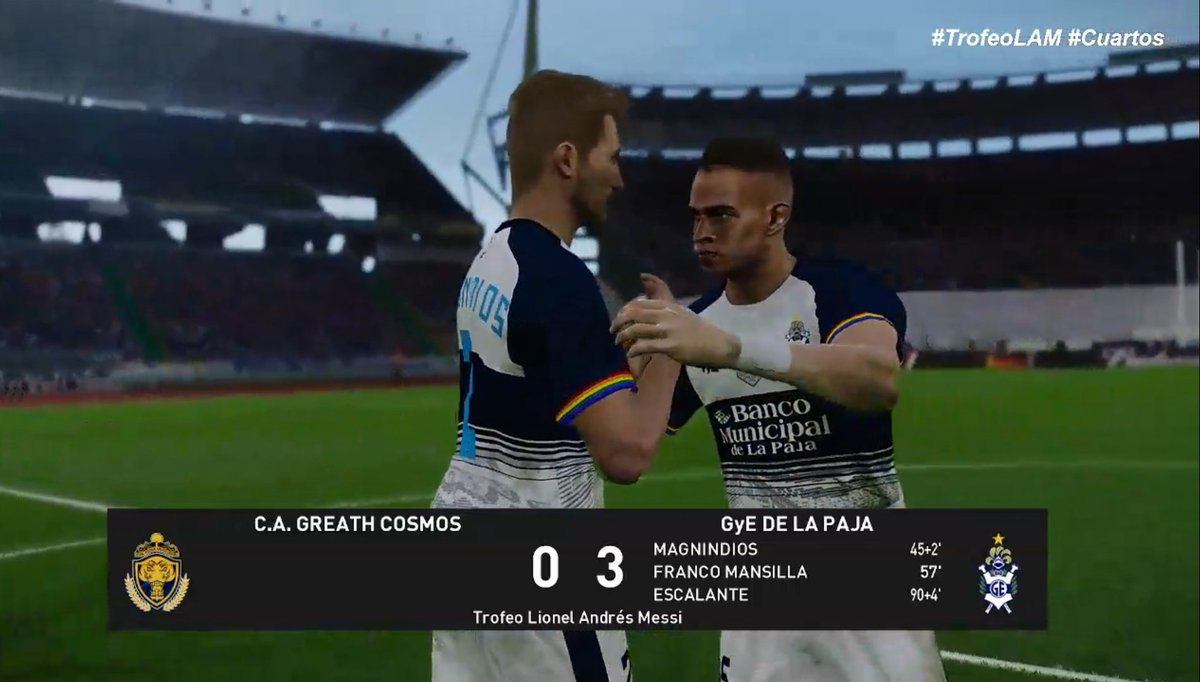 PONGAMOSNOS AL DÍA!

Volvió el #Tripajero, y fue victoria 3-0 en Cuartos de la #CopaLAM!

El campeón busca defender el título y hoy enfrenta a Sp. Dortmund por las semis!

Vamo y vamo 💪🏻💙🤍