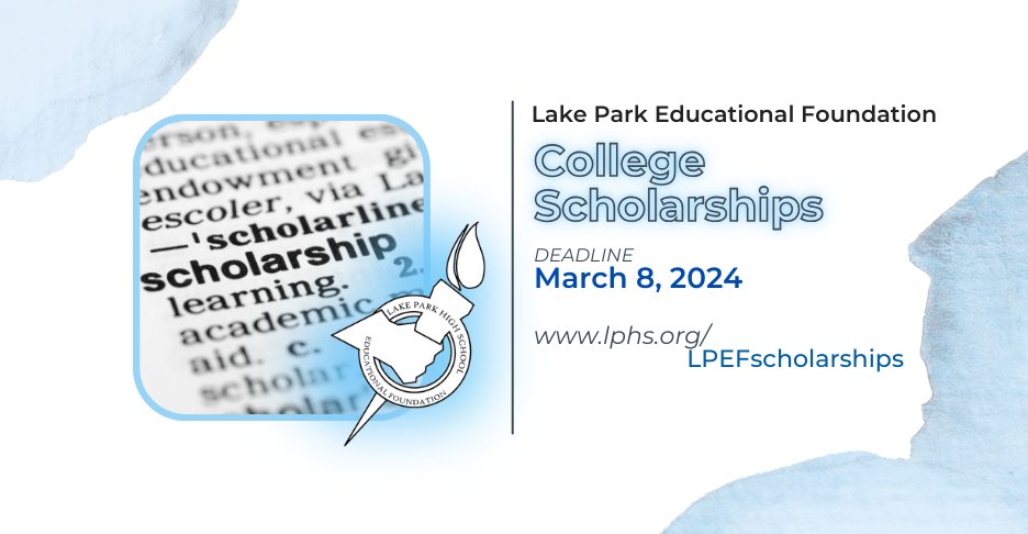 LPHS EF (@lphsef) on Twitter photo Calling <a href="/LPLancers/">Lake Park HS</a> in the class of 2024, have you looked into scholarships? 40 scholarships worth $73,000 available only to <a href="/lplancersnation/">Lancer Nation</a>. The due date is quickly approaching! There are numerous scholarships with varying criteria! Find yours today! lphs.org/LPEFscholarshi… Calling <a href="/LPLancers/">Lake Park HS</a> in the class of 2024, have you looked into scholarships? 40 scholarships worth $73,000 available only to <a href="/lplancersnation/">Lancer Nation</a>. The due date is quickly approaching! There are numerous scholarships with varying criteria! Find yours today! lphs.org/LPEFscholarshi…