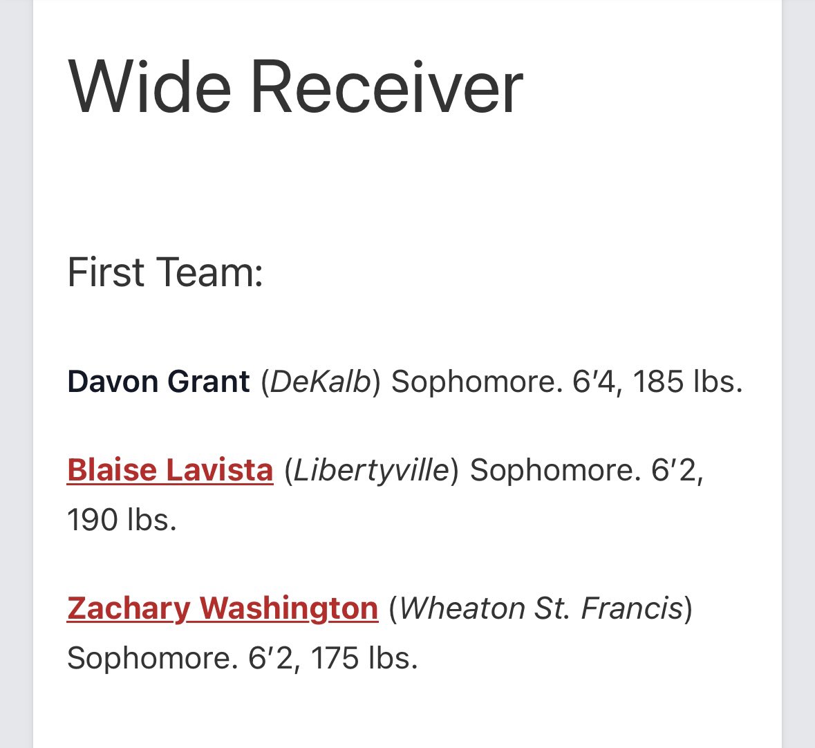 Thank you @PrepRedzoneIL @OJW_Scouting for the recognition - First Team underclassmen All State @CoachDShack @LHSWildcatsFB