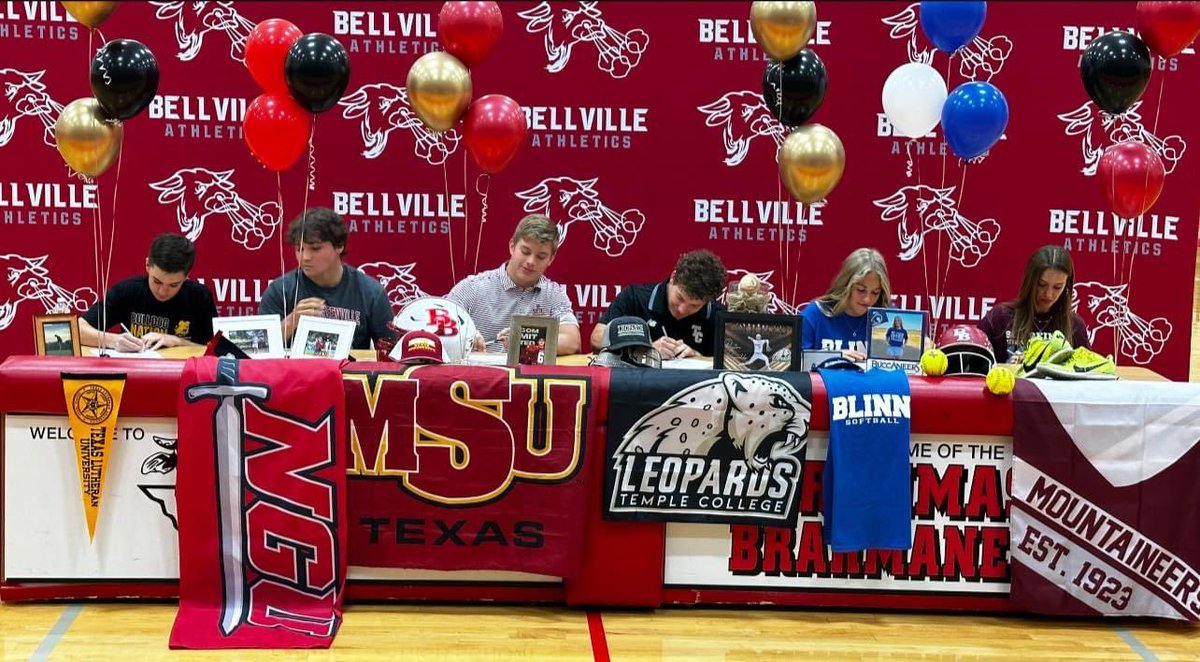 Today we had the opportunity to celebrate 6 of our student-athletes! Proud of Jake, Deacon, Cooper, Peyton, Andi, and Kacie! 🏈⛳️ ⛳️⚾️🏃‍♀️🥎 #bellvilleproud #expectvictory
