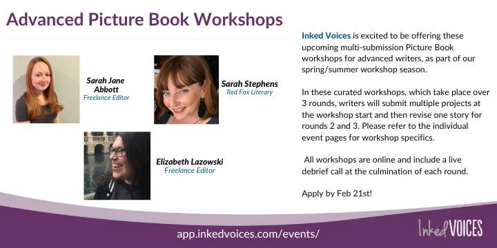 Picture Book authors! Apply today to work with one of these amazing industry professionals! You will work with a curated group of peers, over 3 rounds, to revise and polish a manuscript for submission. Applications close today! app.inkedvoices.com/events/
