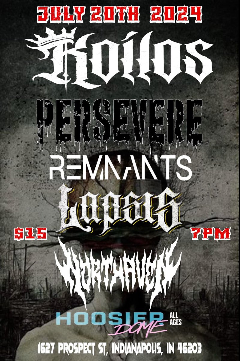 koilosofficial's tweet photo. Our first show in our home city of Indianapolis. Saturday 7/20 at the legendary Hoosier dome venue. Can’t wait to show out for our city 🤘 https://t.co/Pi9zf0BLMm