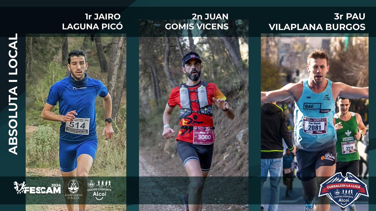 CURSALCOI 2023 🏆

Aquest divendres dintre de la festa del corredor amateur FESCAM  🩷💙 farem entrega dels trofeus de Cursalcoi 2023 🥇🥈🥉  

ENHORABONA 

Vos esperem a Àgora a partir de les 19:30h 😊

Regidoria d'Esports CursAlcoi Ajuntament d'Alcoi #fescam2023 #cursalcoi2023