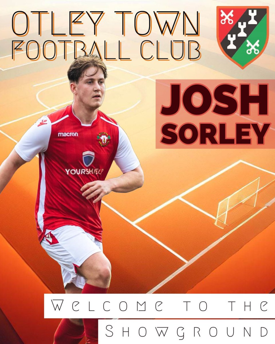otleytownfc's tweet photo. NEW SIGNING

Otley Town are delighted to announce the transfer of midfielder Josh Sorley from Wyke Wanderers.

A product of the Guiseley academy setup, Sorley has also spent time in semi-professional environments at Steeton &amp; Thackley.

Welcome aboard, Josh!

🟠⚫️ https://t.co/foGoCgb7Ve