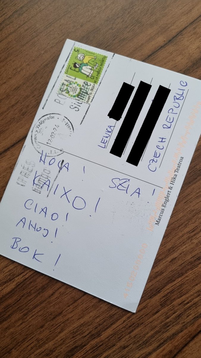 pallepatsi's tweet photo. Who else also went to see #ElViaje / #Bidaia and gave them the card to be sent out?
Mine arrived today!! 🎉
I didn't think I'd ever get it 😆 https://t.co/V8i8KqQlh7