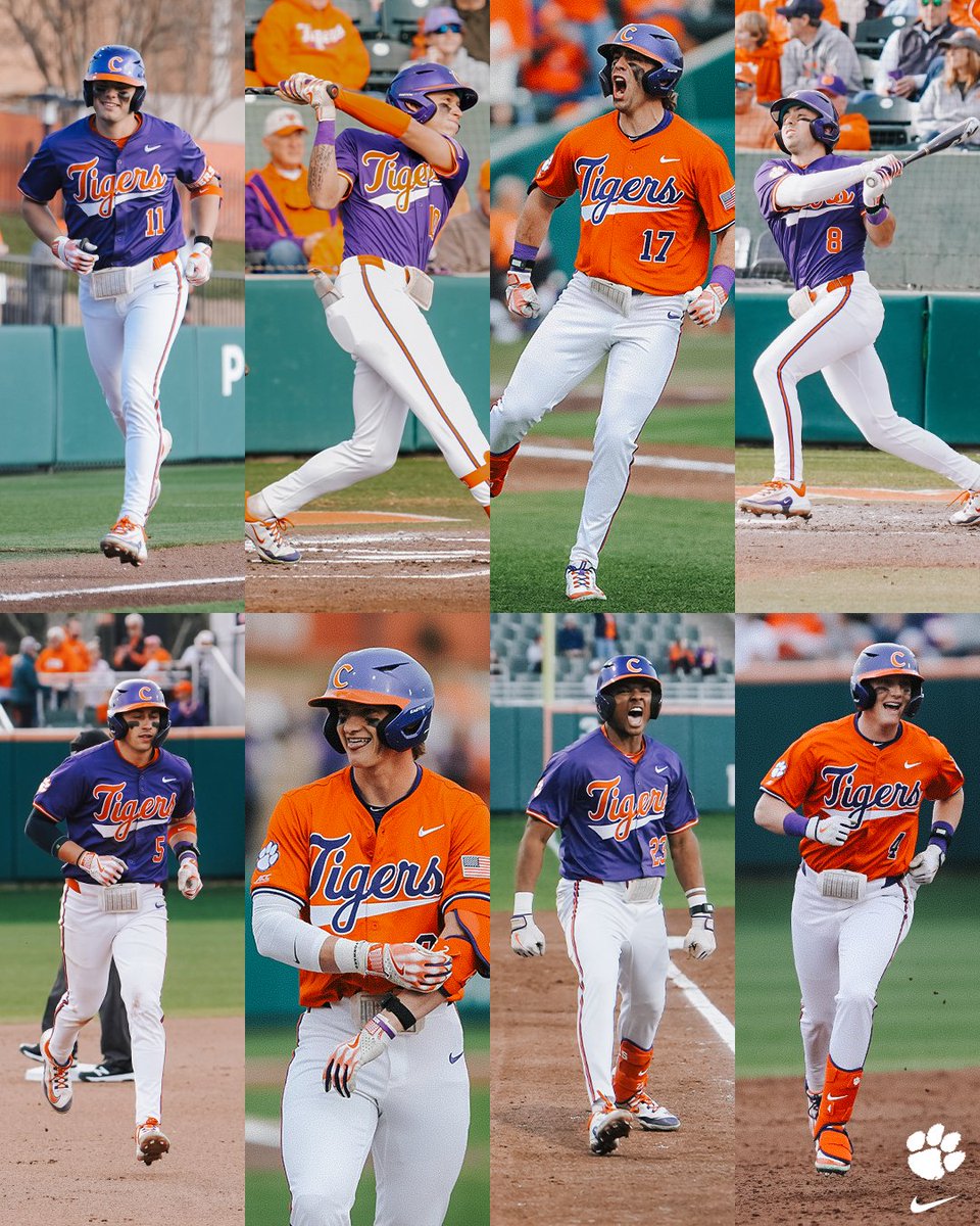 Eight players. Eight home runs. @ClemsonBaseball is one of three teams in the country to have 8️⃣ or more players hit a home run so far this season! 👏⚾️
