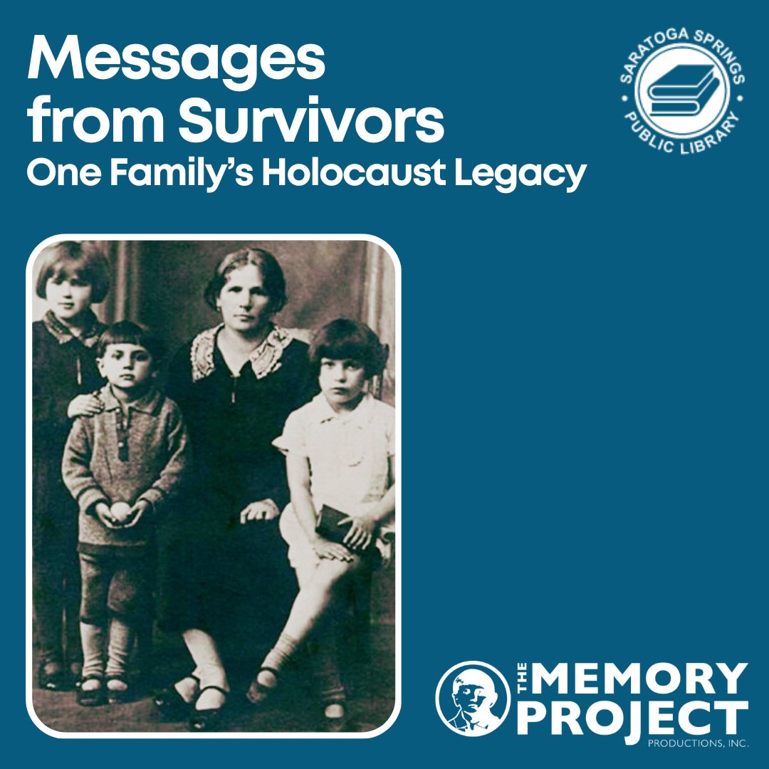 SaratogaLibrary's tweet image. View the interactive #MemoryProject month-long exhibit on the 2nd floor of the library beginning March 4th. Survivors’ voices make Holocaust history vivid and personal. No registration required.
#SaratogaLibrary #Holocaust #SaratogaSprings #SSPL
