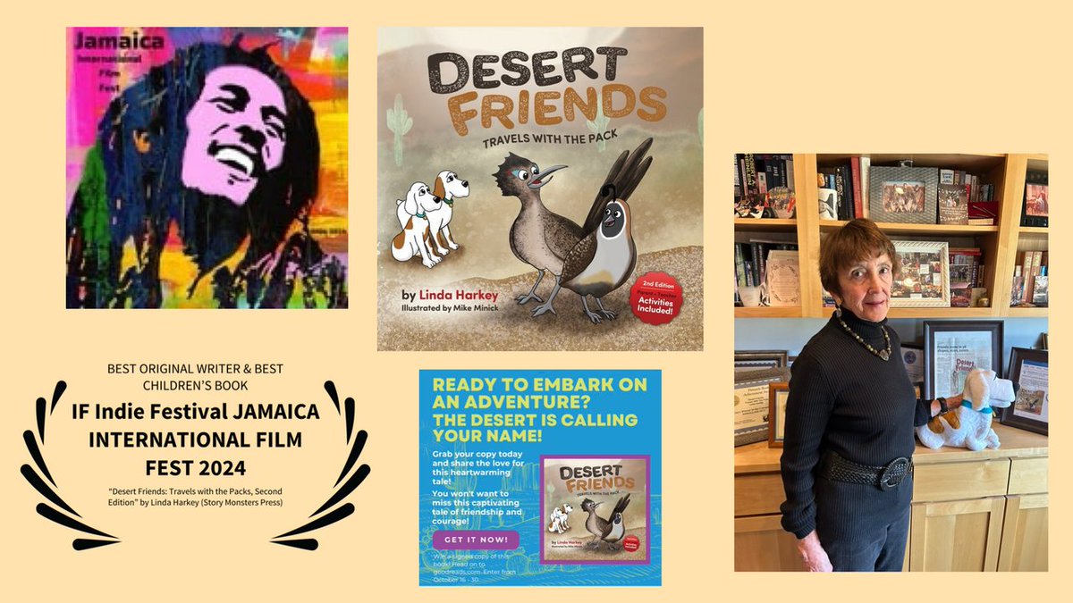 Congrats to Linda Harkey for winning Best Original Writer and Best Children's Book in Jamaica recently for Desert Friends 2nd Edition! 🏆 #AwardWinner #KidLit