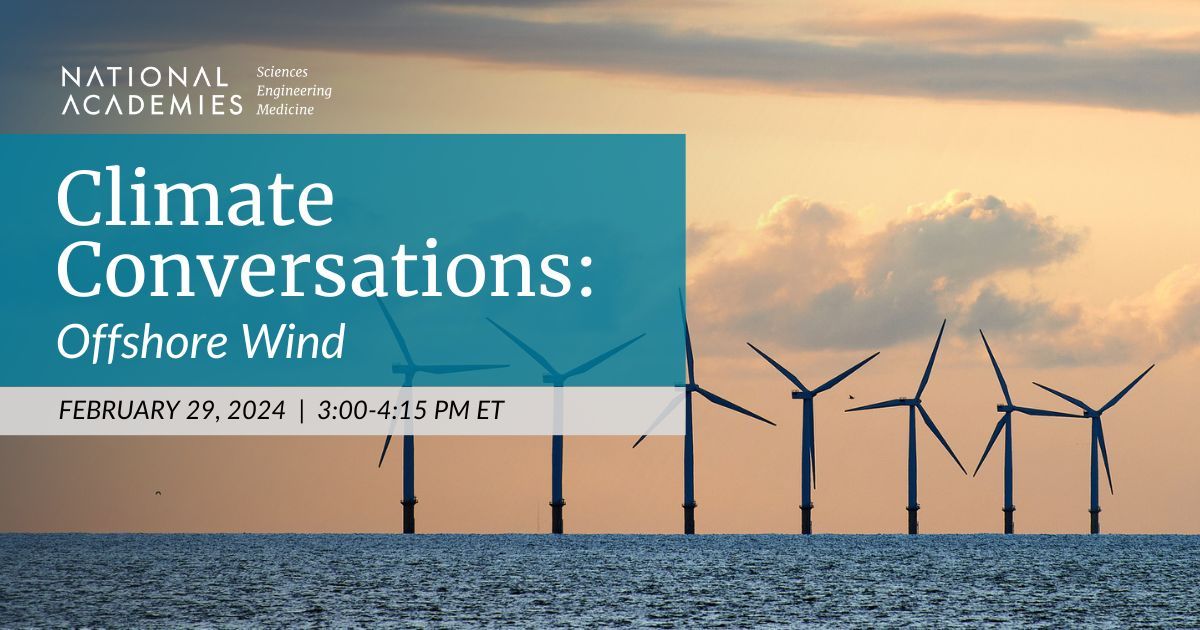 theNAMedicine's tweet image. #OffshoreWind promises clean energy for the grid, but development comes with challenges and opportunities. 

Join @theNASEM on 2/29 at 3pm ET for #ClimateConversations to learn more:  bit.ly/3UIoLDQ