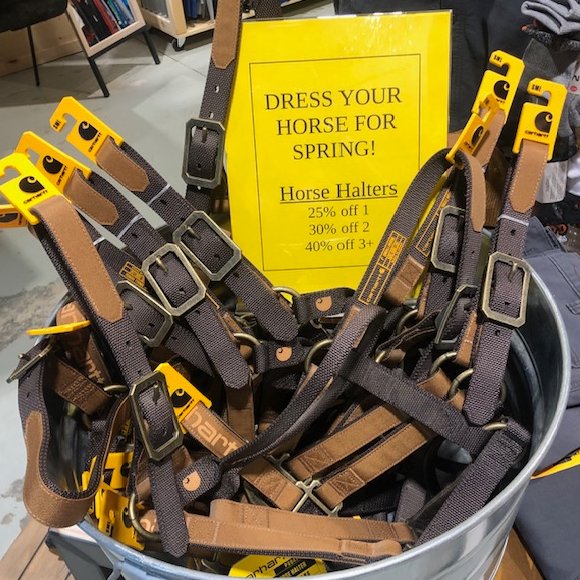KentFarmSupply's tweet photo. Horse Halters - the more you buy, the more you save! #Carhartt #HorseLife #Halters #SpoiledPets #KentFarmSupplies https://t.co/TsLpmgjFvJ