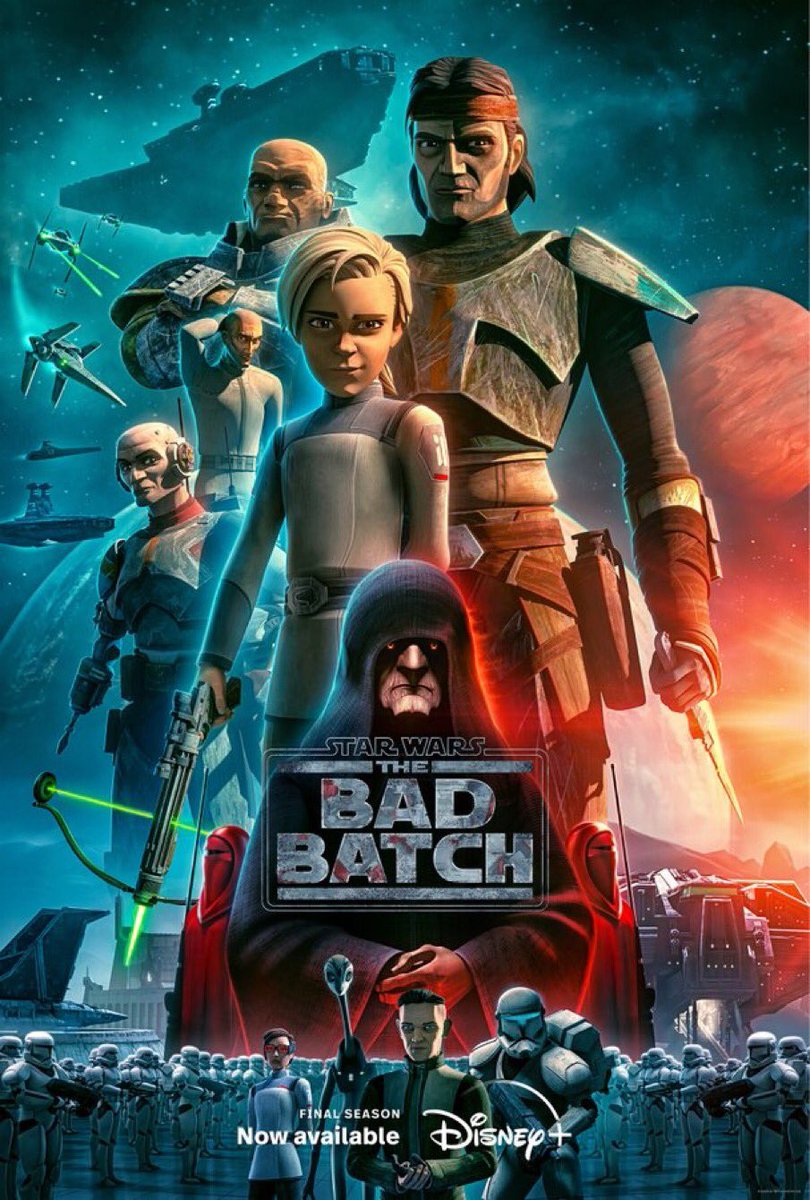 MAIRTVCRAVE's tweet photo. The first three episodes of the final season of Star Wars: #TheBadBatch are now available on @DisneyPlus.
#DisneyPlusshow #BadBatch #Upcomingshows #badbatchseasonfinalseason
#StarWars #animation https://t.co/mjxL33z3je