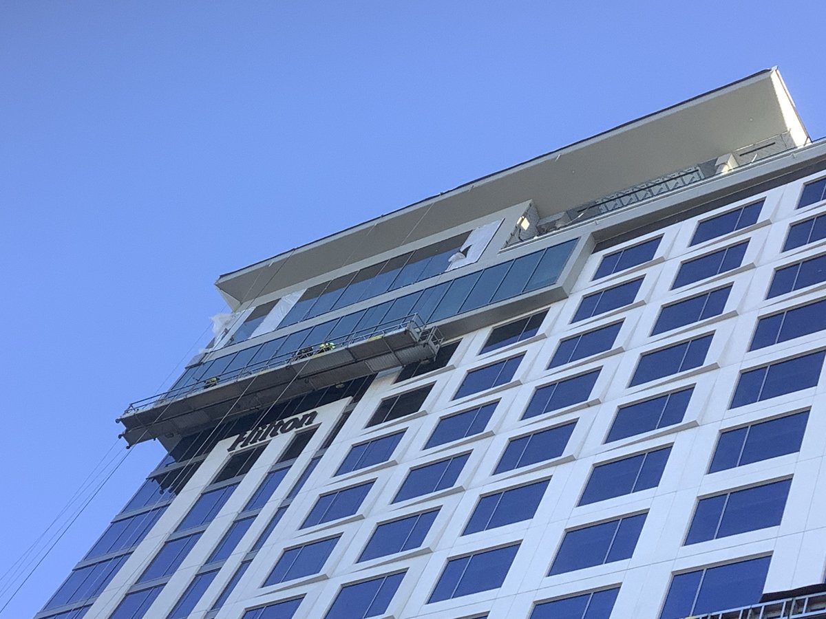 Getting creative with double staging to achieve a recessed soffit on our latest hotel project near Nashville Airport! #ThePanelGuys #ConstructionInnovation #HotelConstruction #SoffitDesign #BuildingDesign #ConstructionChallenges #ConstructionLife #NashvilleConstruction