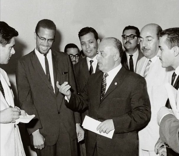 59 years ago today, #MalcolmX (El Hajj Malik El Shabazz) was martyred.

Here he is in Gaza 60 years ago where he stood in solidarity with the Palestinians and wrote in opposition to the Zionist project.

Before genocide, it was apartheid. And truth tellers were already speaking.