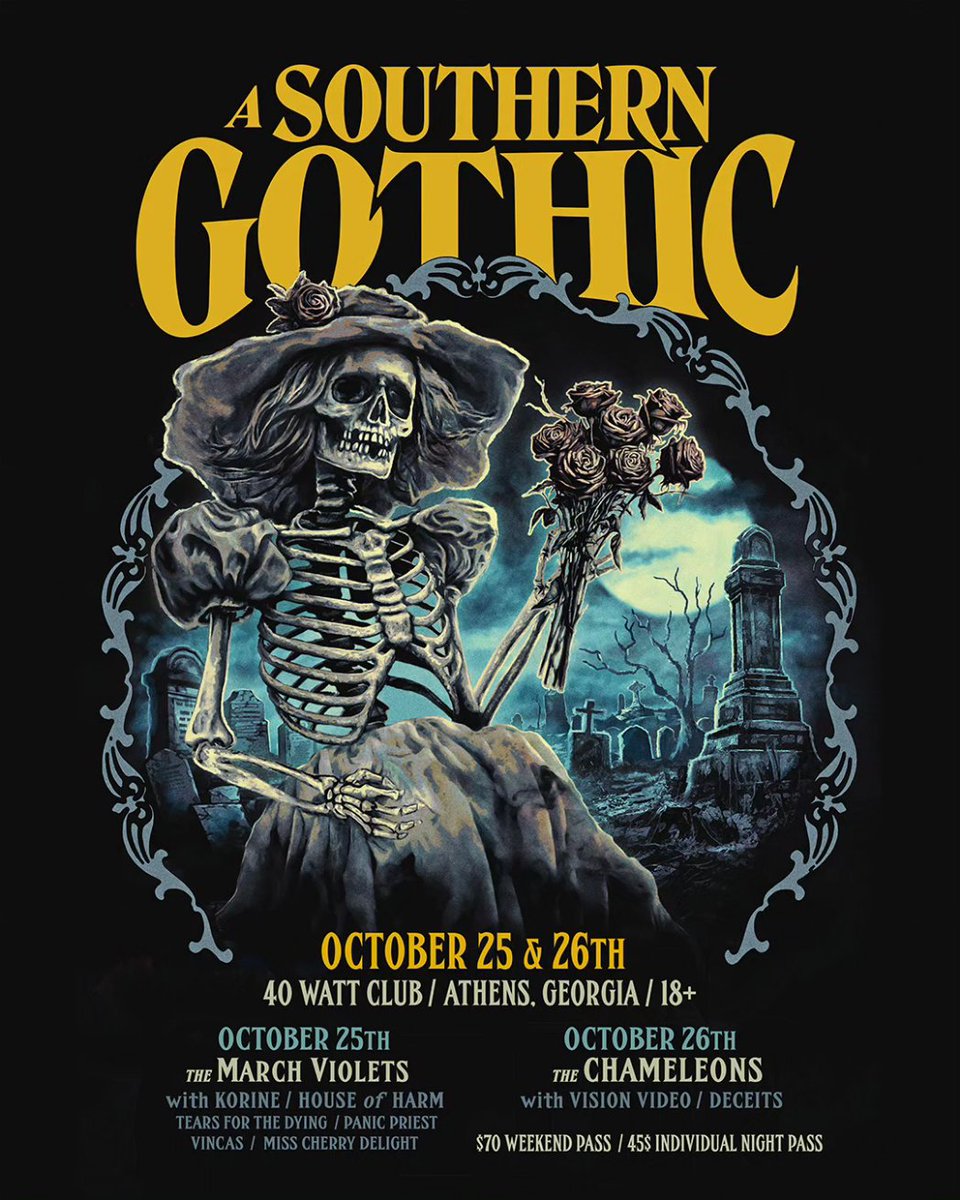 Panic Priest will be heading to Athens GA in October for this AMAZING fest 🖤 Grab tix here: visionvideoband.com/pages/southern…