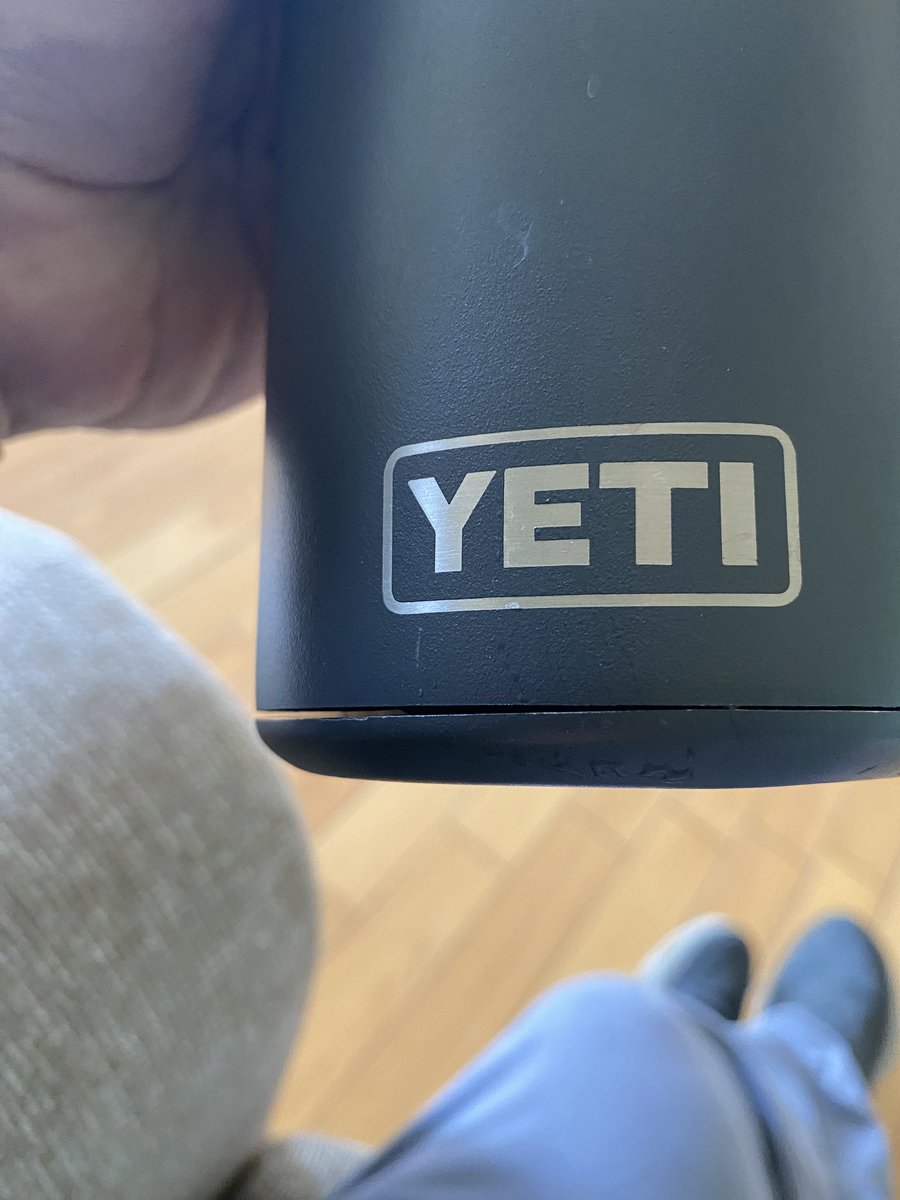 brevilo99's tweet photo. @YETICoolers Dropped my RAMBLER 24 OZ today on wood flooring and the bottom has separated. My cheaper mugs would have held up. This is my first YETI and don’t understand the hype.🤔 https://t.co/k67kA5MTd7