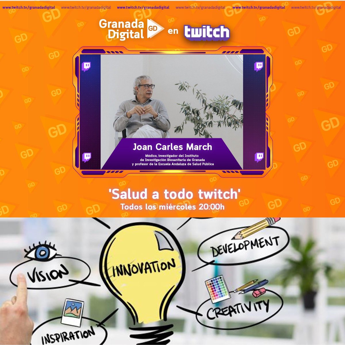 joan carles march (@joancmarch) on Twitter photo Ya en directo en mi #SaludATodoTwitch de <a href="/granadadigital/">GranadaDigital</a> sobre innovación y Salud
Empiezan <a href="/manyez/">Miguel Ángel Máñez</a> y <a href="/chemacepeda/">Chema Cepeda</a>
No os lo perdáis
✅youtube.com/live/qLDh_ECA3… Ya en directo en mi #SaludATodoTwitch de <a href="/granadadigital/">GranadaDigital</a> sobre innovación y Salud
Empiezan <a href="/manyez/">Miguel Ángel Máñez</a> y <a href="/chemacepeda/">Chema Cepeda</a>
No os lo perdáis
✅youtube.com/live/qLDh_ECA3…