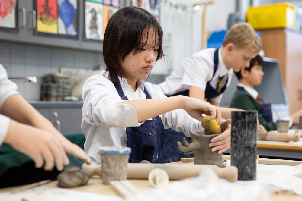 stbenedicts's tweet photo. Our Year 7 pupils are channeling their inner artists as they mould slabs of clay into beautiful pots. 🎨
Wonderful to see their amazing creations.

# #ClayCreations #ArtisticPottery #PotteryClass #ArtisticExpression #YoungArtists #CreativeLearning https://t.co/ax0gWVOCez