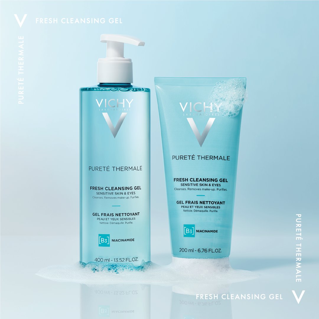 Healthy skin begins with cleansing! Packed with Amino Acid Technology, our new Pureté Thermale Fresh Cleansing Gel will leave you with softer skin and fewer impurities. #VICHYUSA #VICHYLOVER