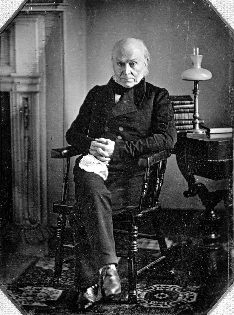 Feb 21, 1848 Congressman, former 6th POTUS, slavery abolitionist & precursor of Lincoln, a truly great man, #JohnQuincyAdams had a stroke on the floor of the House of Reps.--only POTUS 2 later serve in the House, died 2 days later. #MonroeDoctrine (a work of genius) was his work!