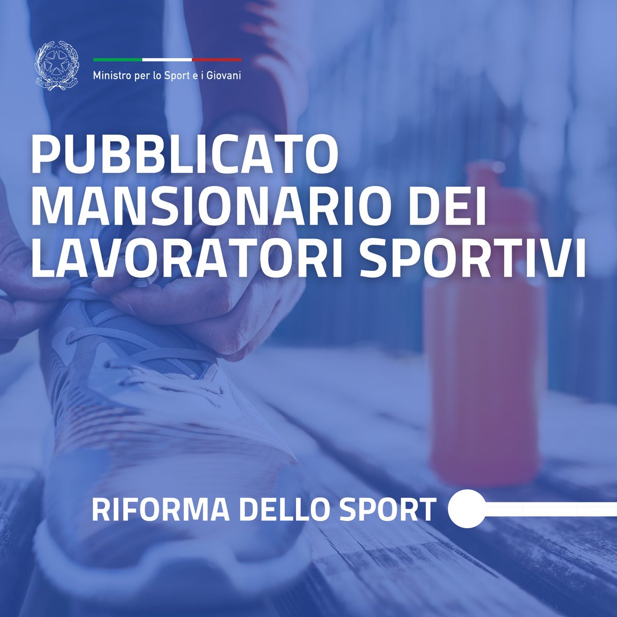 🔵 𝐌𝐚𝐧𝐬𝐢𝐨𝐧𝐚𝐫𝐢𝐨 𝐝𝐞𝐢 𝐥𝐚𝐯𝐨𝐫𝐚𝐭𝐨𝐫𝐢 𝐬𝐩𝐨𝐫𝐭𝐢𝐯𝐢 🗣️Il Ministro @andreaabodi ha dichiarato: “Oggi si aggiunge un ulteriore tassello normativo che va in direzione della piena attuazione della riforma del lavoro sportivo.” 🔗 sport.governo.it/it/attivita-na…