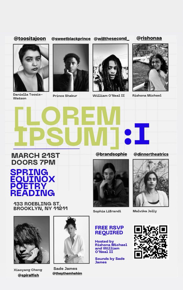 NYC friends! I don’t do readings often so this feels special. Come out on March 21st to hang out with us!