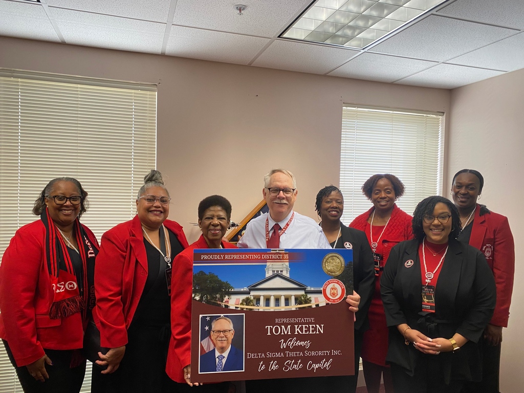 KeenForFL's tweet photo. Honored to meet with members of Delta Sigma Theta Sorority, Incorporated .@dstinc1913 during their 30th Anniversary of Delta Days at the Florida State Capitol. This esteemed organization continues to be a force of positive change. 

#FLHD35 #TomKeenForFL #DeltaDays https://t.co/PBdqIqrFNX