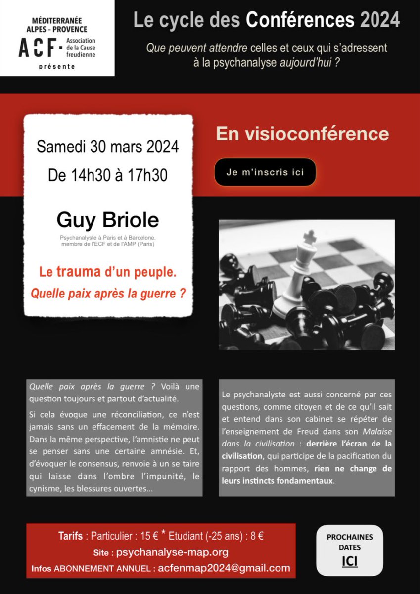 ACFenMAP's tweet photo. 🔹 ACF en MAP. 30 mars 2024 – Marseille – Conférence – Guy Briole 
🖋️ Je m’inscris ici : https://t.co/5dLMSxaoOp
📌 Extrait d'une émission sur France inter dont Guy Briole était l'invité : https://t.co/8fcAbk9P1v https://t.co/pb23SBmibD