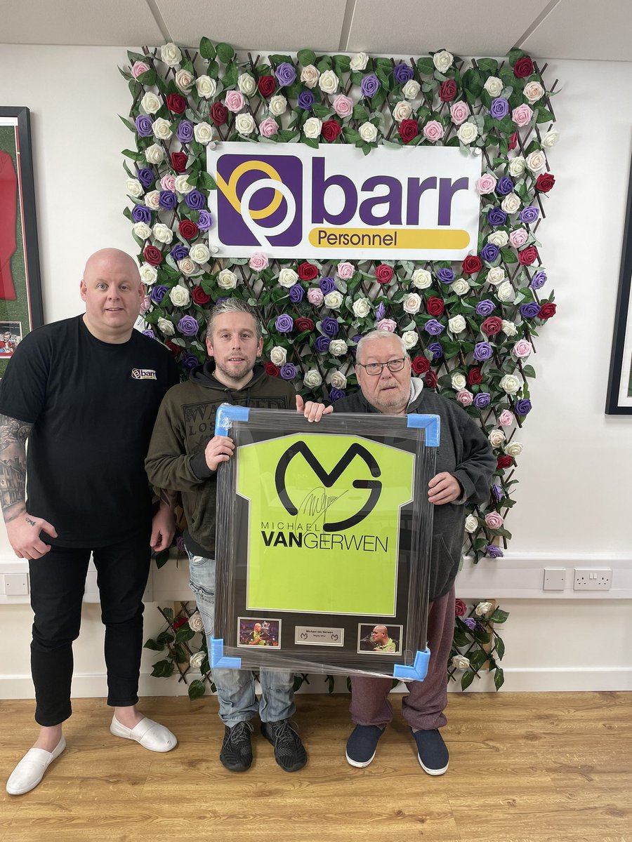 BARR Personnel is pleased to be able to donate another item to a charity event. This event will be held in April to raise money for Cancer Research. A cause close to a lot of peoples hearts. This Van Gerwen signed & framed darts shirt will be one of the items up for raffle.