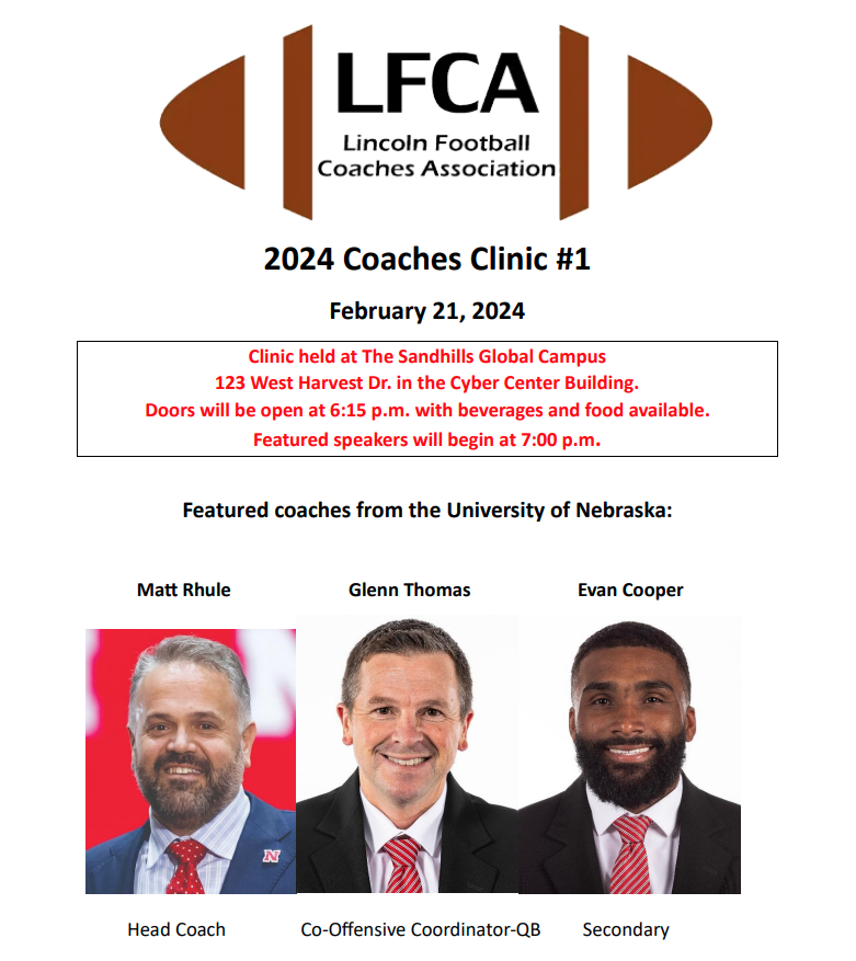 SidelinePowerGG's tweet image. Proud to represent Sideline Power at tonight's Kick-Off
@LincFBCoaches Clinic #1
AMAZING panel of Coaches lined up:
@CoachMattRhule 
Secondary Coach @evancooper2 
@Huskers Co-Offensive Coord-QB coach Glenn Thomas

#lfca #huskers #GBR 
@SidelinePower 
@NebraskaCoach