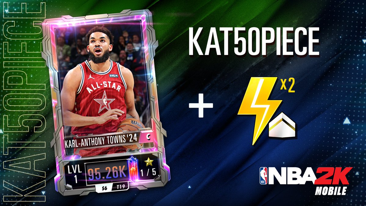 50 in the All-Star Game. ’Nuff said. Enter the code “KAT50PIECE” in The Stat Line in the news section to get this new Towns card. Available thru 3/28, one per account.