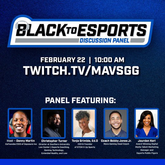 Tomorrow with @MavsGG! Black to Esports is back 👊🏽 Can’t wait for another great conversation. Stream starts at 10am CT!