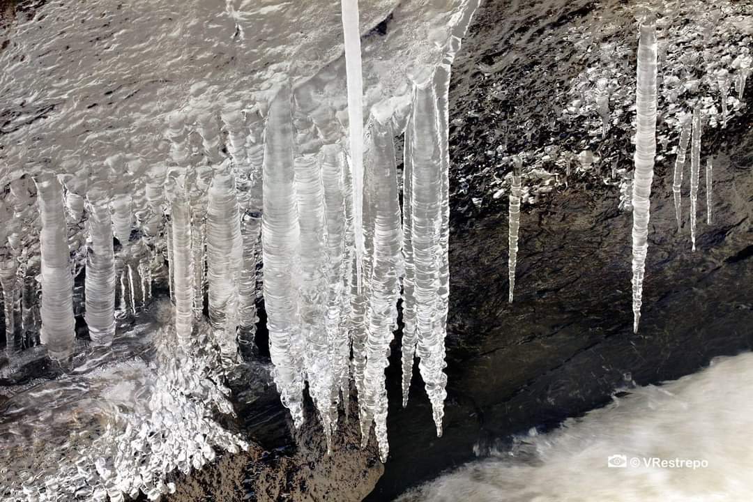 VrestrepoCom's tweet photo. Los carámbanos son formaciones naturales que me han cautivado desde que las conocí, porque me parecen estructuras vivas, crecen, se encogen y cambian con la temperatura, el agua y el sol. 

#NaturePhotography
#naturaleza
© Victoria Restrepo https://t.co/emRfsX6lqu