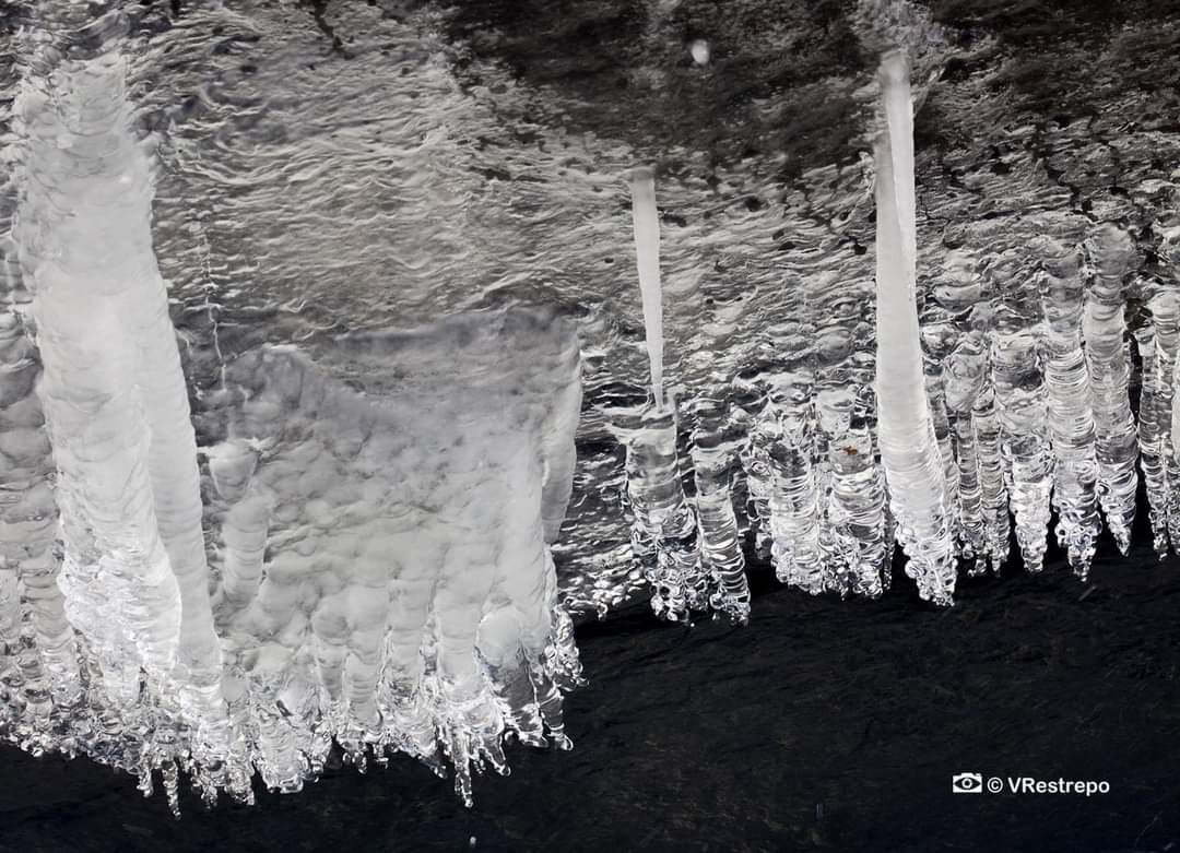VrestrepoCom's tweet photo. Los carámbanos son formaciones naturales que me han cautivado desde que las conocí, porque me parecen estructuras vivas, crecen, se encogen y cambian con la temperatura, el agua y el sol. 

#NaturePhotography
#naturaleza
© Victoria Restrepo https://t.co/emRfsX6lqu