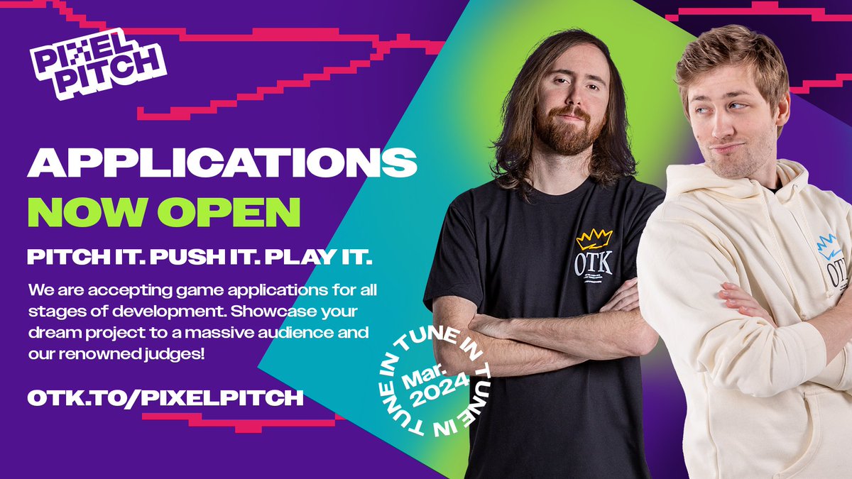 BridgeTheMan's tweet photo. ATTN: INDIE DEVS! 

The team at OTK has been working on a new "Shark Tank" style show on Twitch called Pixel Pitch, which will allow you to pitch your game to various industry vets, investors, and influencers.

Great opportunity for funding and promo support! https://t.co/MDXCePHh2a