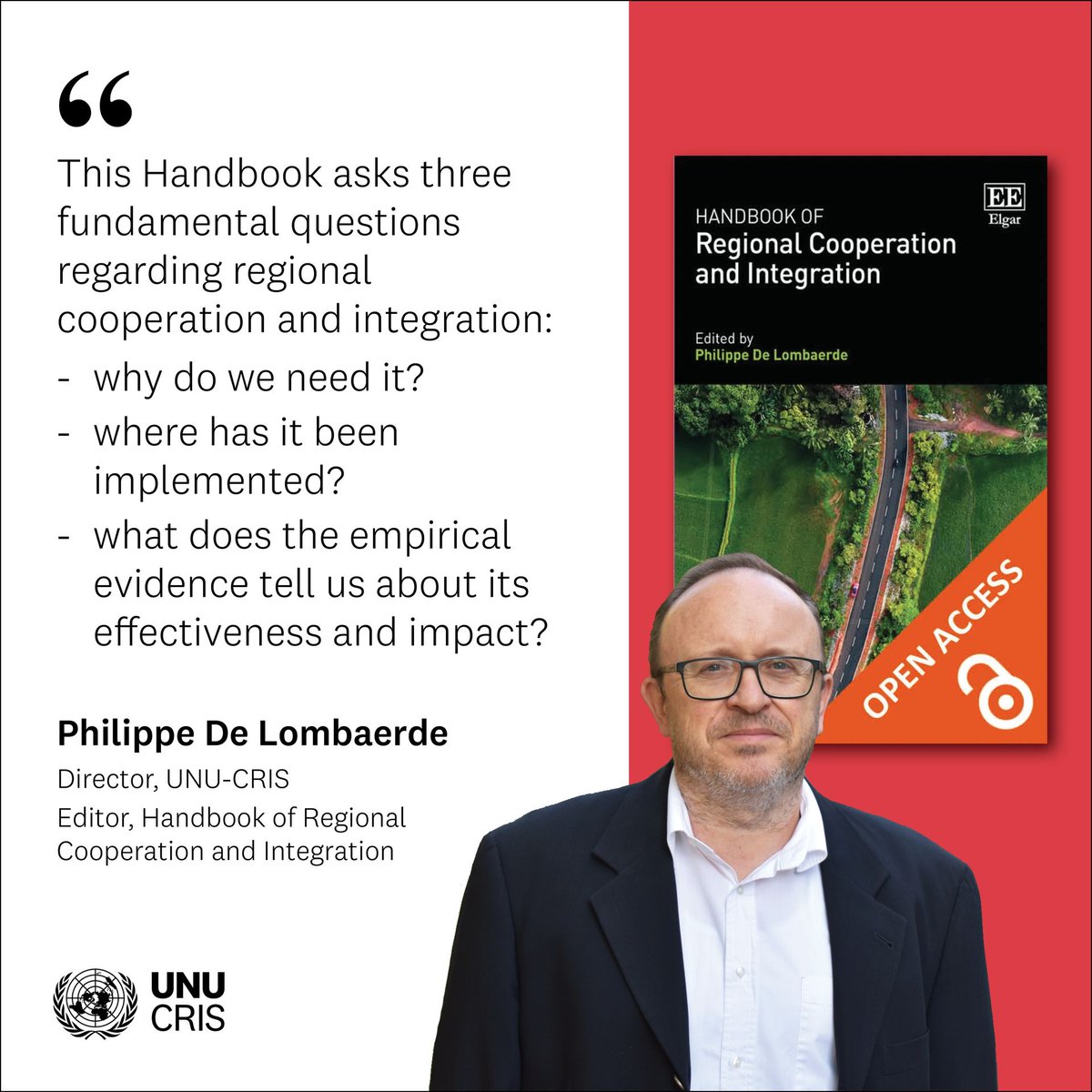 In the Handbook on Regional Cooperation and Integration, editor Philippe De Lombaerde and other leading, interdisciplinary scholars seek to answer three questions by examining the regional dimensions of some key policy areas.

Read and download for free: go.unu.edu/EIzFn