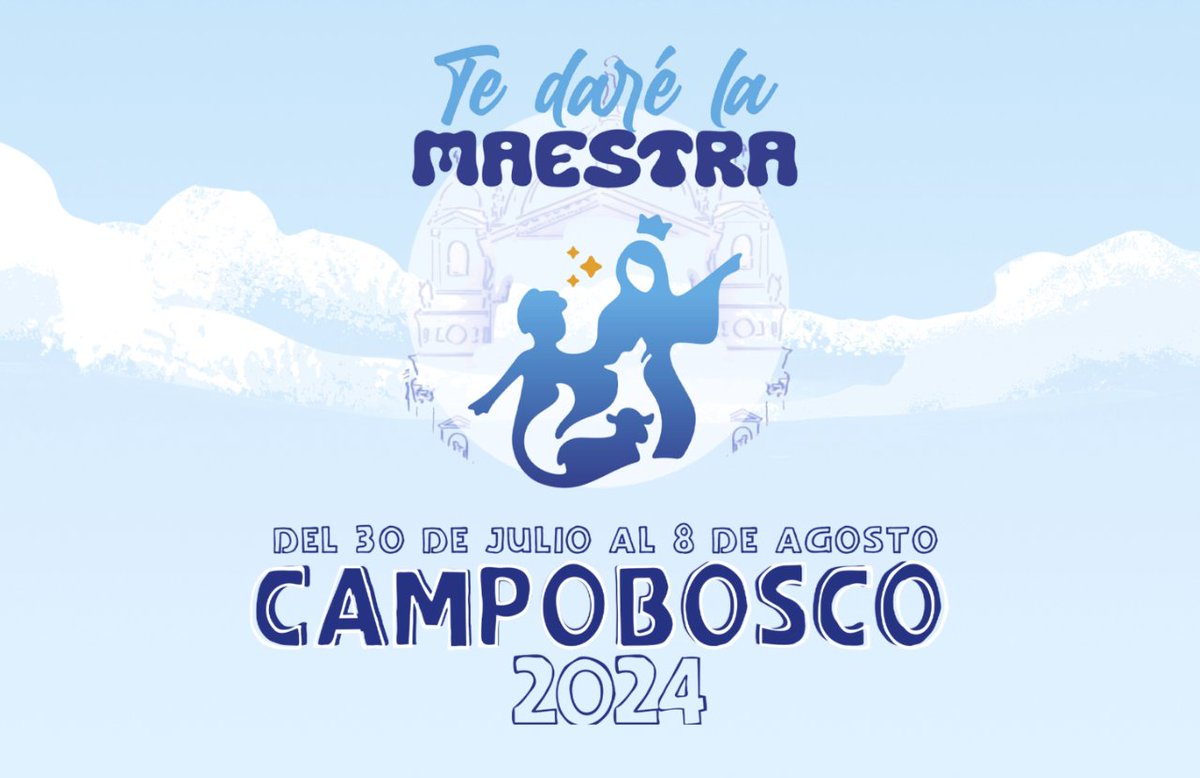 SalesianosEs's tweet photo. 🎊 CAMPOBOSCO 2024 | Hoy se cierra el plazo para las inscripciones al #CampoBosco 2024: "Te daré la maestra".
Encuentro del 30/07 al 8/08 en el que se recorre la tierra santa salesiana de #DonBosco y #Maín👇
https://t.co/UKwtVPFy4z
@SalesianosSSM @SalesianosSMX @SalesianasEs https://t.co/Z34IRoOjkH