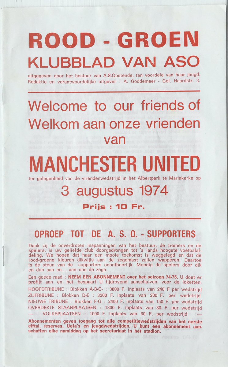 These Champions League nights feel really weird without #MUFC. Like having a bath with yer socks on. Anyway I’m sure that we’ll be back sooner than we think. In the meantime this was my first Euro away which I seemed to wait ages for - Ostende Aug 74. Lively trip ❤️🤍🖤