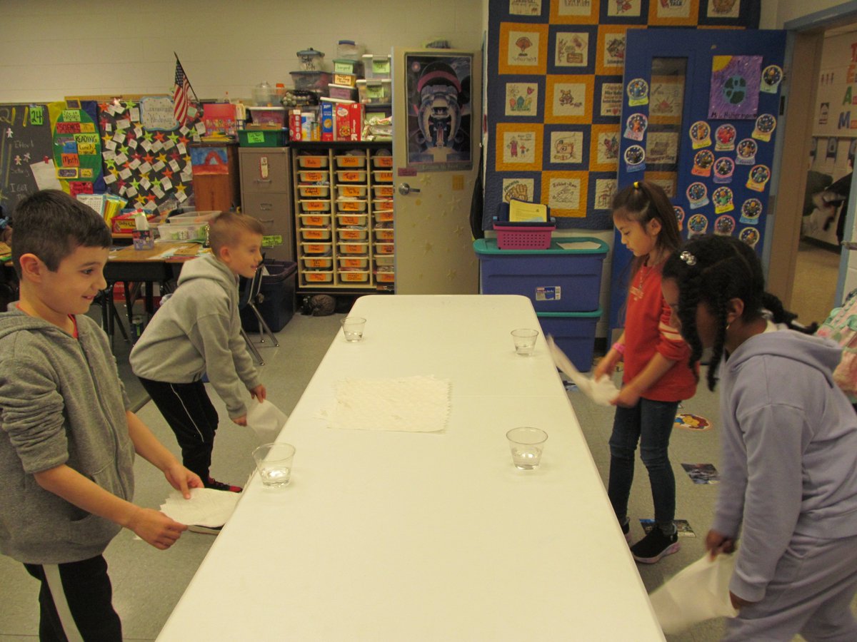 FANTASTIC PTO sponsored Force and Motion Science school program today!!  We came back to class and did our own INERTIA experiments after the show.  Way to inspire great💡 thinking! #RESBelieves