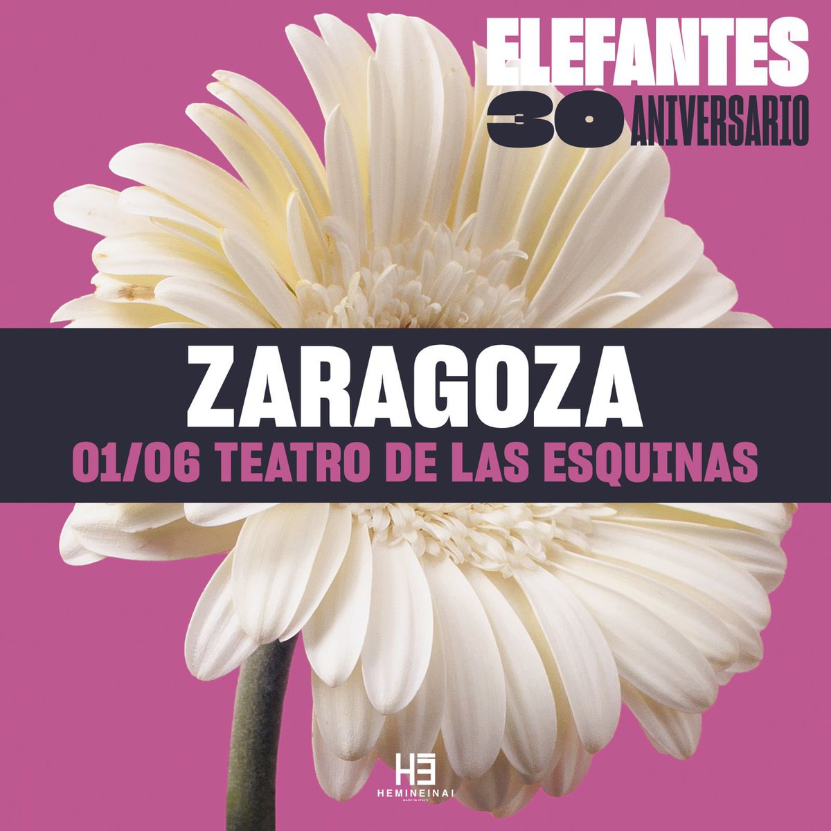 Concierto 30 Aniversario en Zaragoza. 1 de Junio en @TeatroEsquinas Entradas en elefantes.net