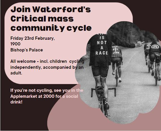 BikeWaterford's tweet photo. Join us: #Waterford #CriticalMass #CommunityCycle https://t.co/h6VmG9tSXb