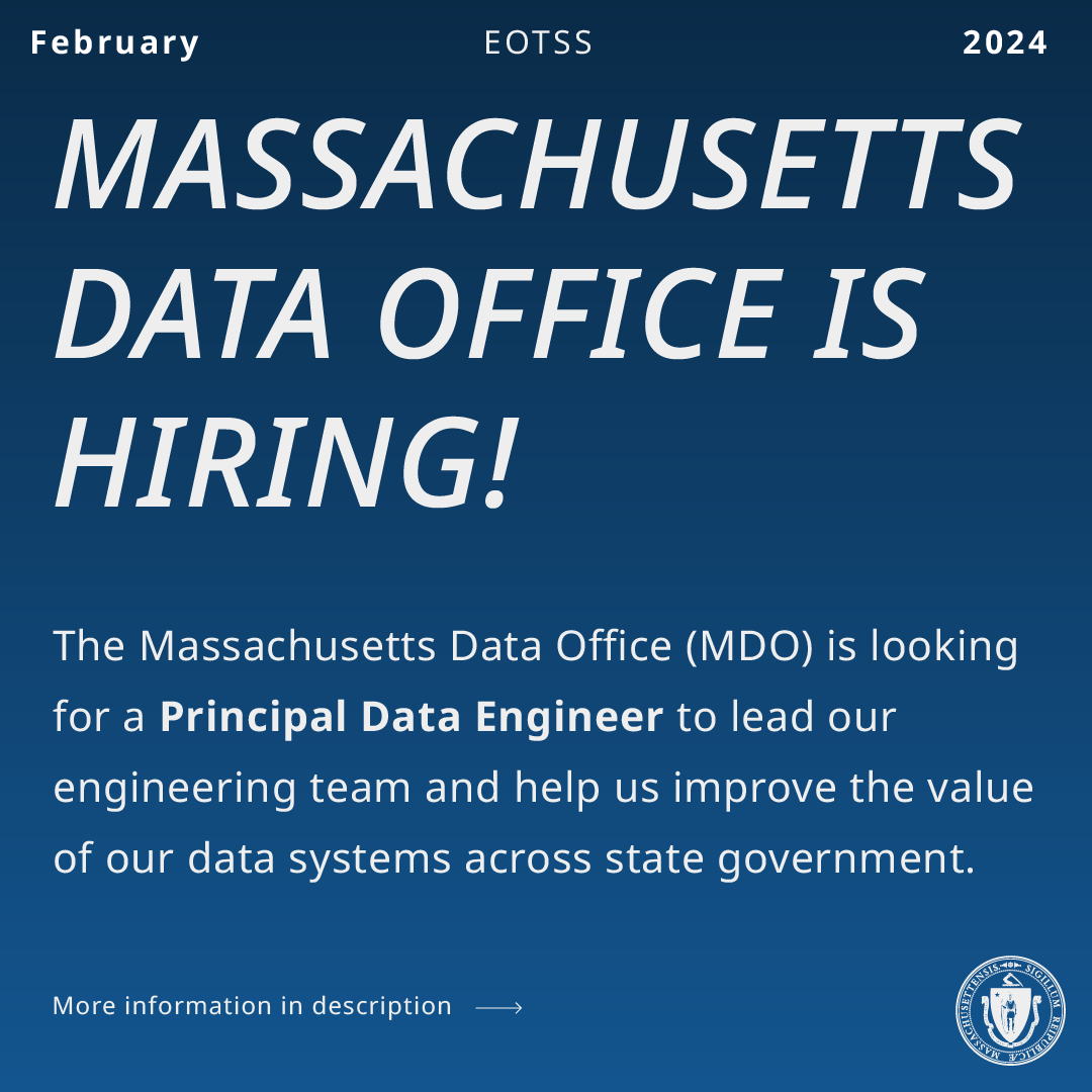 We’re looking for a Principal Data Engineer to lead our engineering team and help us improve the value of our data systems across state government. Learn more. ow.ly/Kwcq50QGi99
