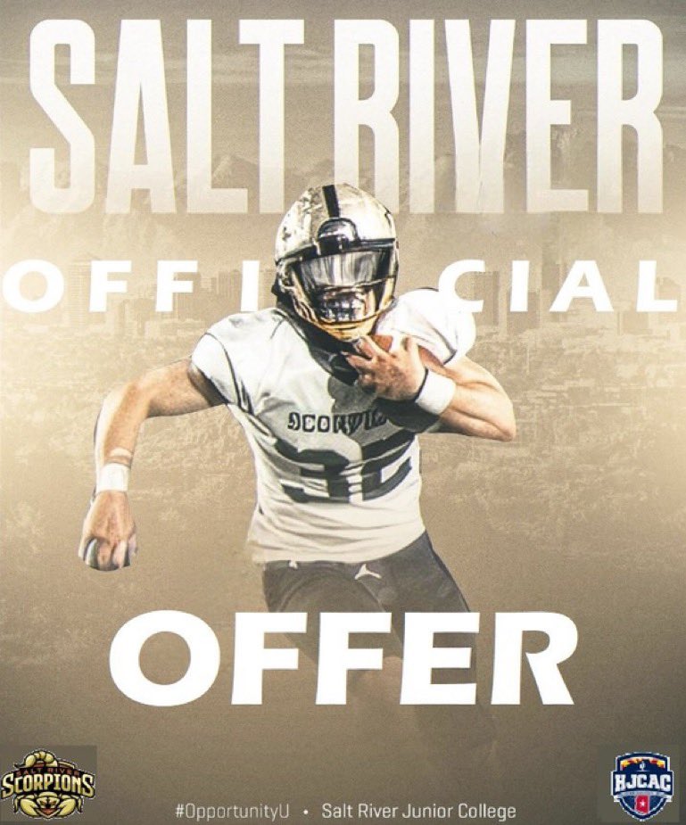 Caden Callister (@cadencalli) on Twitter photo Blessed to receive an opportunity to play at <a href="/SaltRiverFB/">Salt River Scorpions JUCO Football</a> . Thank you <a href="/CoachRob_Lewis/">Jordan Roberts- Lewis</a> and football staff!
<a href="/AlaFoothills/">ALA West Foothills Athletics</a> Blessed to receive an opportunity to play at <a href="/SaltRiverFB/">Salt River Scorpions JUCO Football</a> . Thank you <a href="/CoachRob_Lewis/">Jordan Roberts- Lewis</a> and football staff!
<a href="/AlaFoothills/">ALA West Foothills Athletics</a>