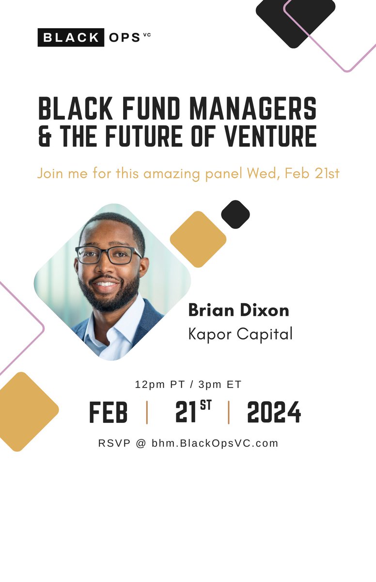 Brian (@mrstartup) on Twitter photo So excited to speak at the ”Black Fund Managers & The Future of Venture” event today! <a href="/chudson/">Charles Hudson</a> <a href="/jewelmelanie/">Jewel Burks Solomon</a> <a href="/VeronicaRinVC/">Veronica_Reaves-Parks</a> <a href="/MotownIni/">jamesnorman.eth</a> <a href="/drayford/">Dontae Rayford</a> lu.ma/blackopsbhm Starting NOW! So excited to speak at the ”Black Fund Managers & The Future of Venture” event today! <a href="/chudson/">Charles Hudson</a> <a href="/jewelmelanie/">Jewel Burks Solomon</a> <a href="/VeronicaRinVC/">Veronica_Reaves-Parks</a> <a href="/MotownIni/">jamesnorman.eth</a> <a href="/drayford/">Dontae Rayford</a> lu.ma/blackopsbhm Starting NOW!